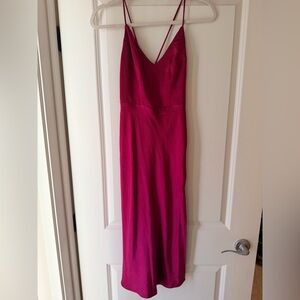 Elegant Fuchsia Sleeveless Dress